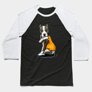 Funny Dog Staffordshire Terrier I Love mom Tattoo Tee Co T-Shirt Baseball T-Shirt